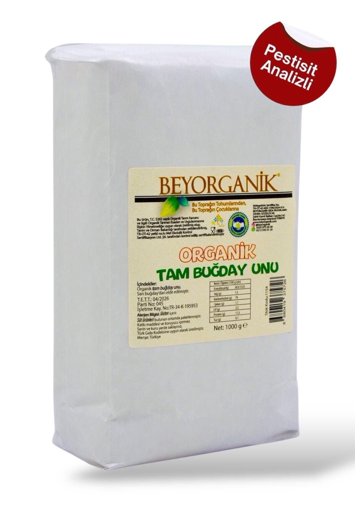 Organik Tam Buğday Unu